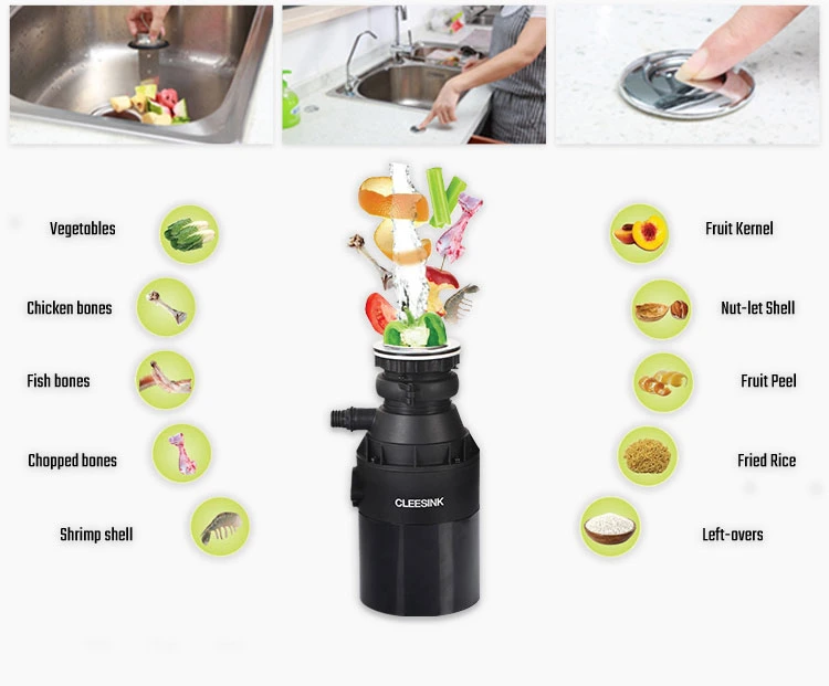 Basic Customization Kitchen Equipment Food Waste Grinder Under Sink